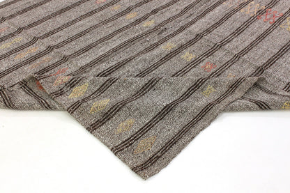 Kilim Rug 6x8, Gray Black Rug, Handmade Kilim Rug, Goat Hair Rug, Area Kilim Rug, Turkish Kilim Rug, Vintage Kilim Rug, Rug Kilim, 4736