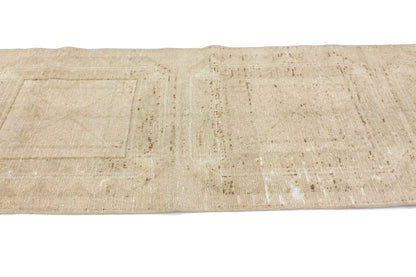 Plain Beige Carpet Runner Rug, Oushak Vintage Turkish Runner 3x11,Turkish Rug Runner,Farmhouse Decor,Hallway,5863