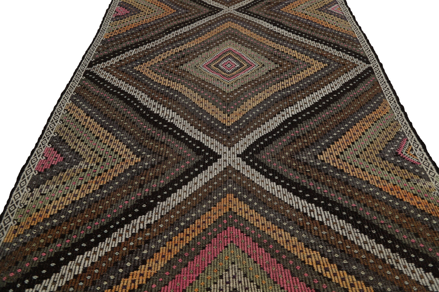 Boho Chic Kilim rug, 7x11 Kilim rug,Turkish kilim,Primitive rug,Living room rug,Vintage kilim,Eclectic decor,Shabby chic,8070