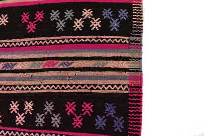 Pink Black Kilim rug, Turkish Vintage Kilim Rug 5x8, Gypsy decor, Boho Kilim rug ,Area Living room rug, Anatolia rug ,Floor Kilim Rug,3187