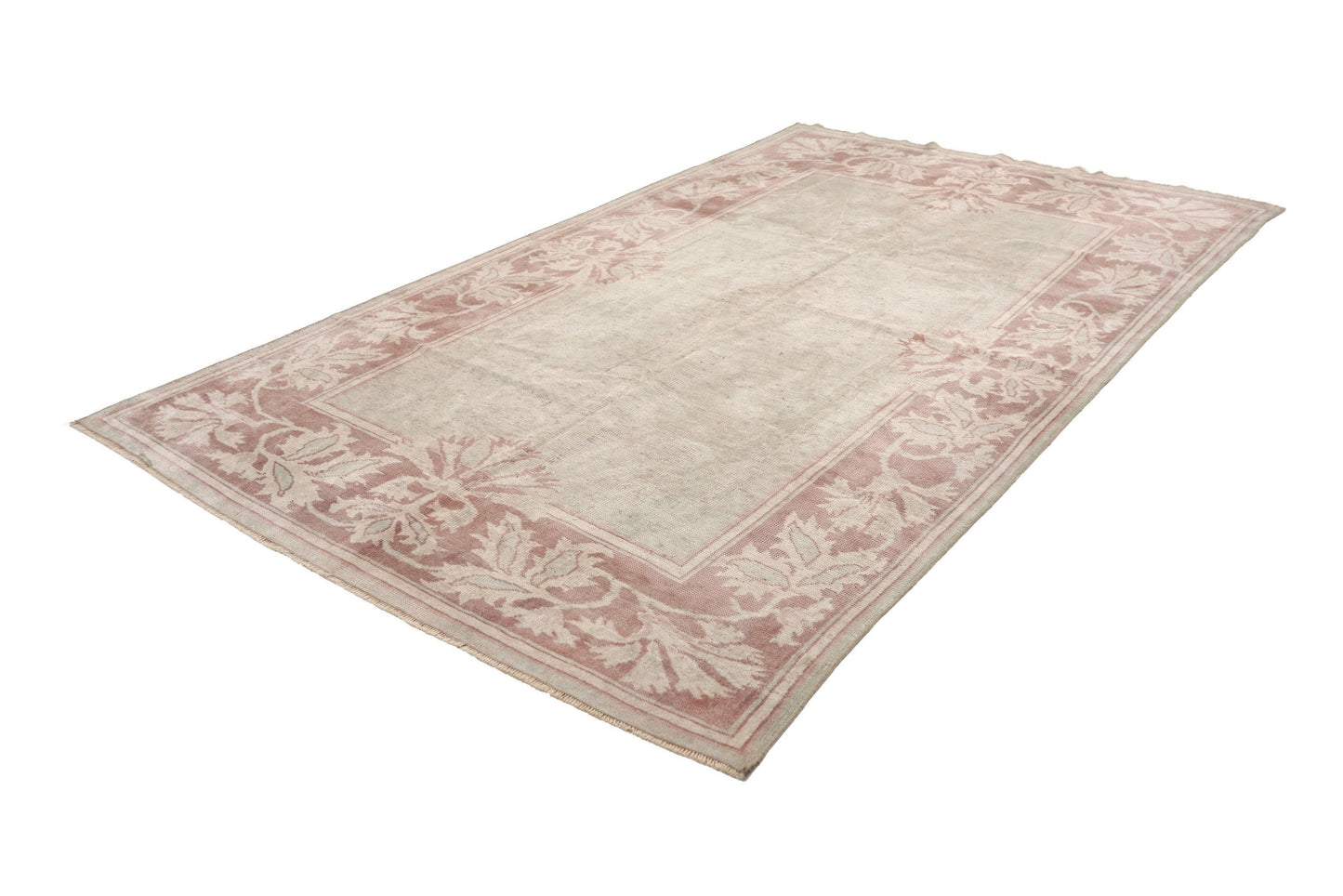 5x8 Floral Beige Oushak Vintage Turkish Rug, Wool Handmade Rug, Carpet rug, Luxury rug, Home Decor, Living room, Nursery Rug,4295