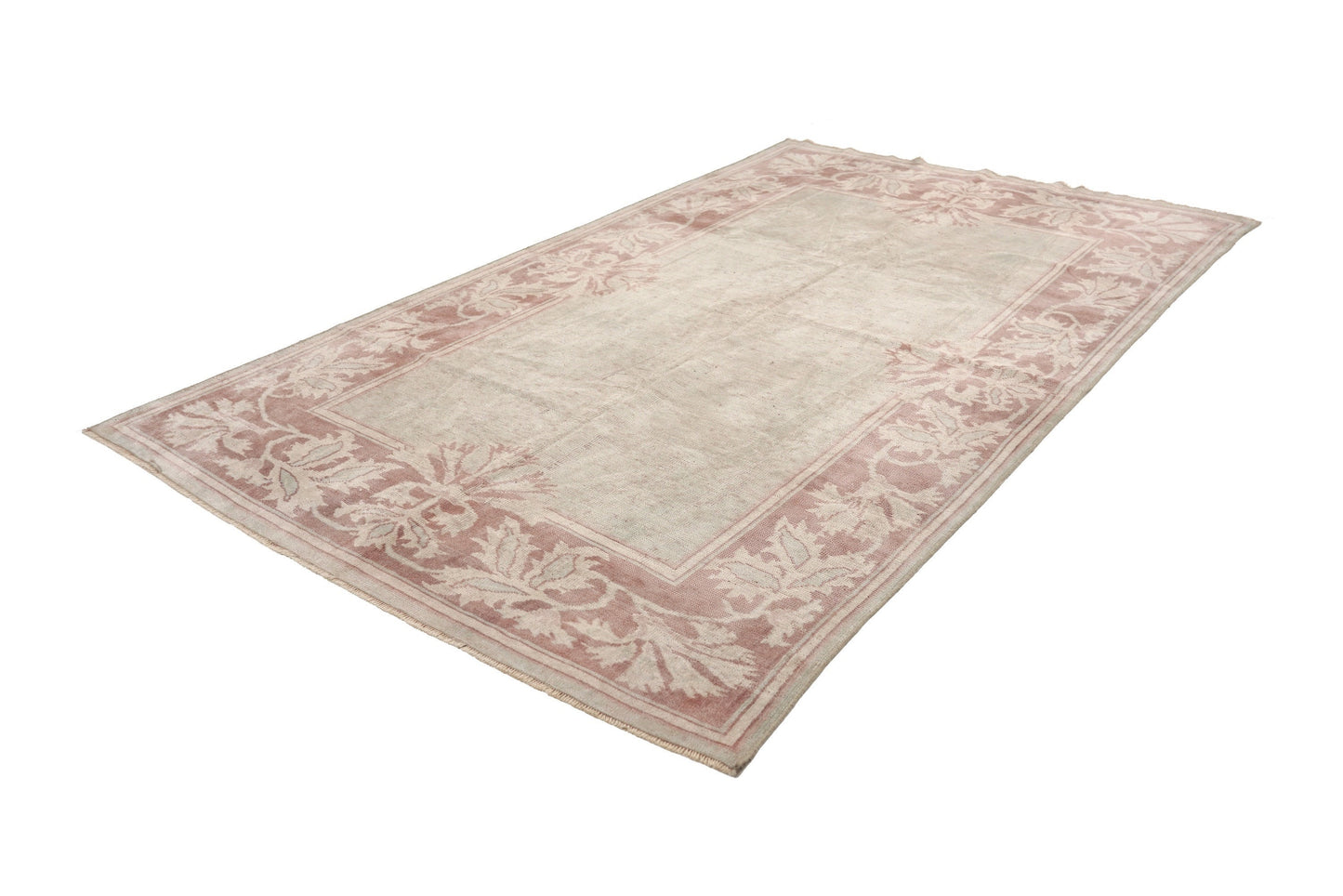5x8 Floral Beige Oushak Vintage Turkish Rug, Wool Handmade Rug, Carpet rug, Luxury rug, Home Decor, Living room, Nursery Rug,4295