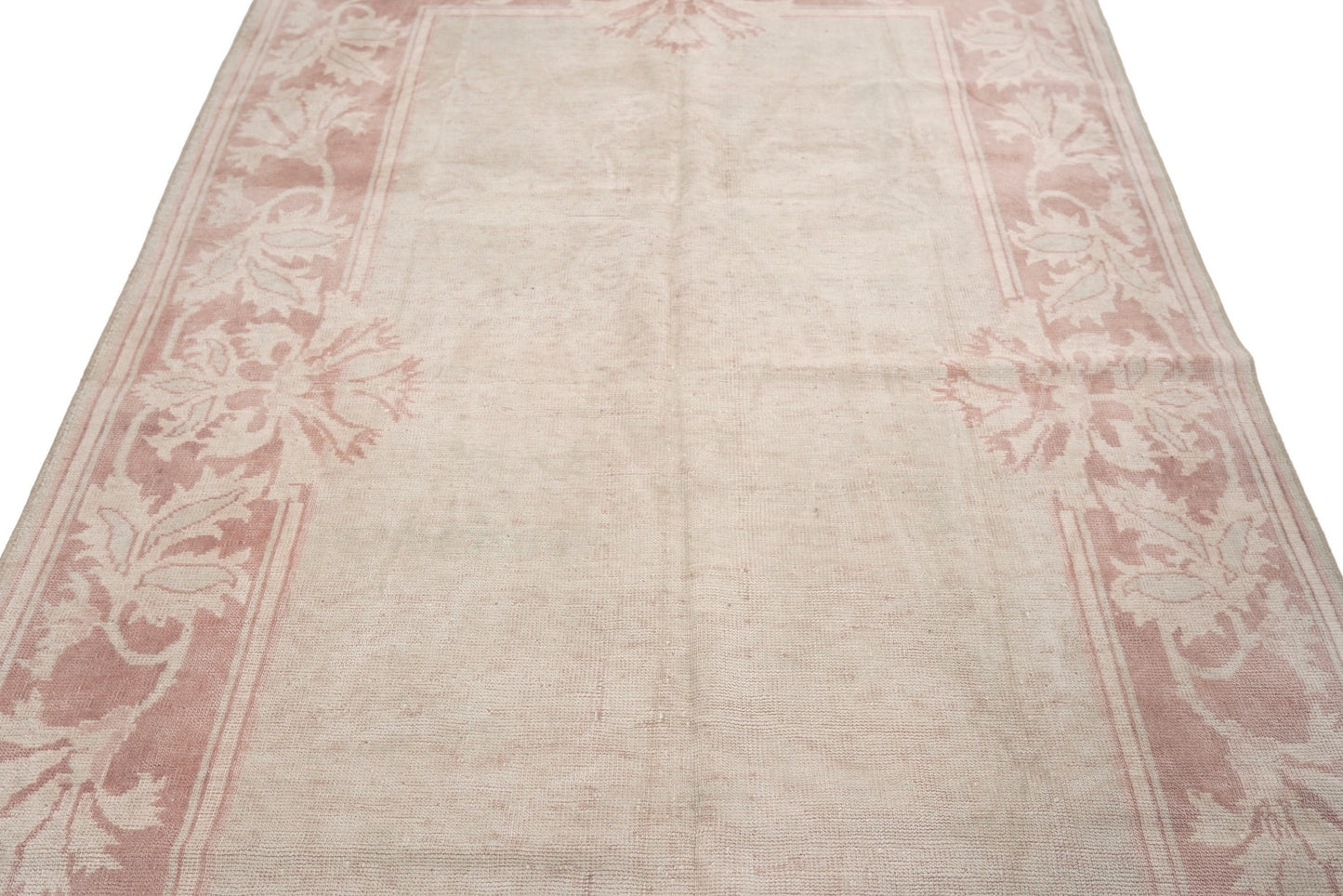 5x8 Floral Beige Oushak Vintage Turkish Rug, Wool Handmade Rug, Carpet rug, Luxury rug, Home Decor, Living room, Nursery Rug,4295