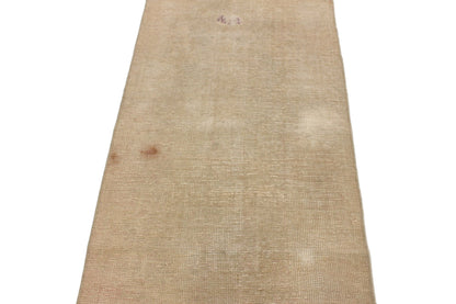 3x11 Beige Wool Runner Rug, Oushak Runner, Vintage Runner ,Turkish Runner, Worn Runner Rug, Kitchen Rug, Hallway Rug, Farmhouse Decor, 4540