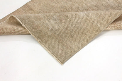 3x11 Beige Wool Runner Rug, Oushak Runner, Vintage Runner ,Turkish Runner, Worn Runner Rug, Kitchen Rug, Hallway Rug, Farmhouse Decor, 4540