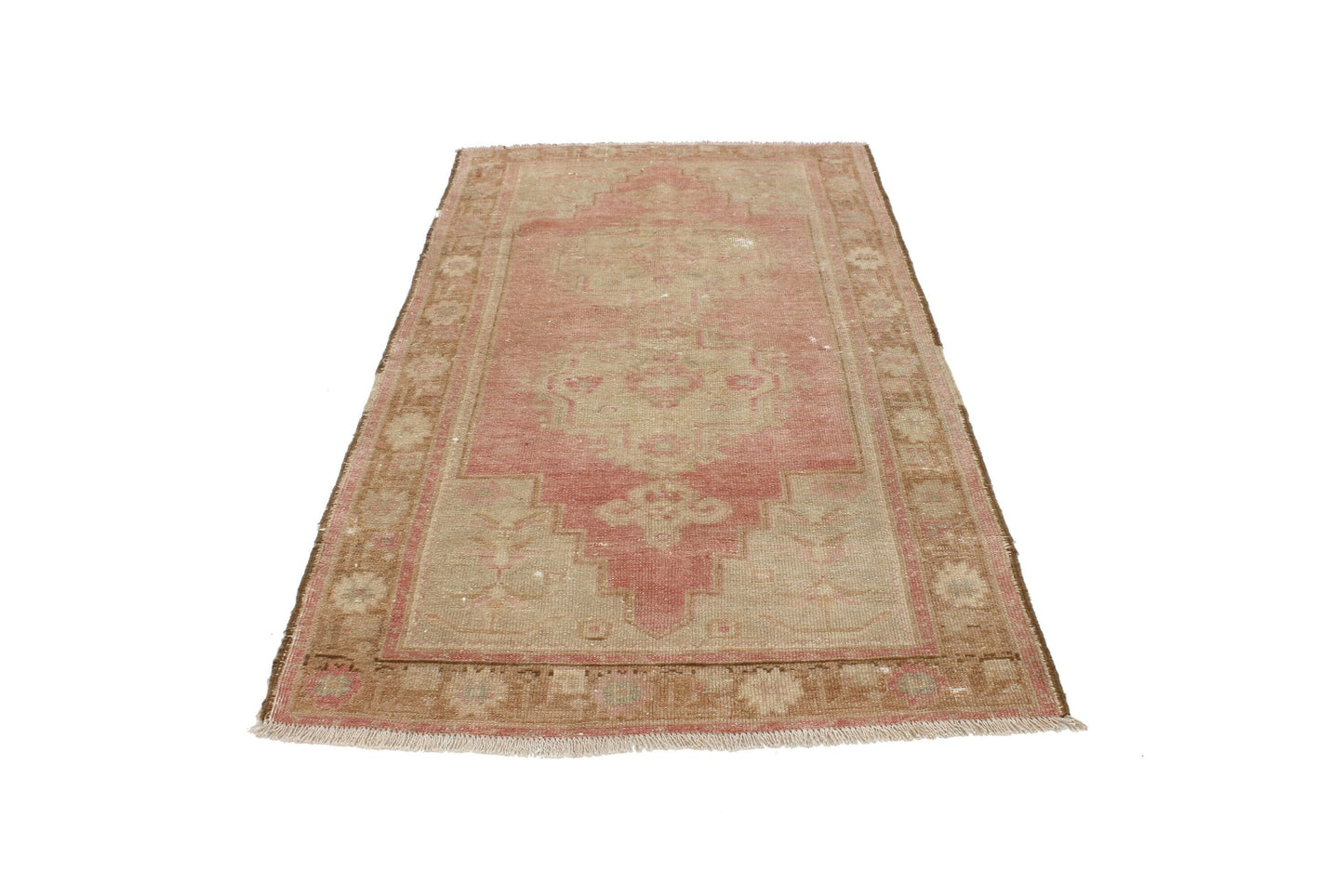 3x6 Rug, Pink Oushak Rug, Vintage Rug, Turkish Rug , Bohemian Decor, Carpet Rug, Nursery rug, Eclectic decor ,Wool Rug, 6186