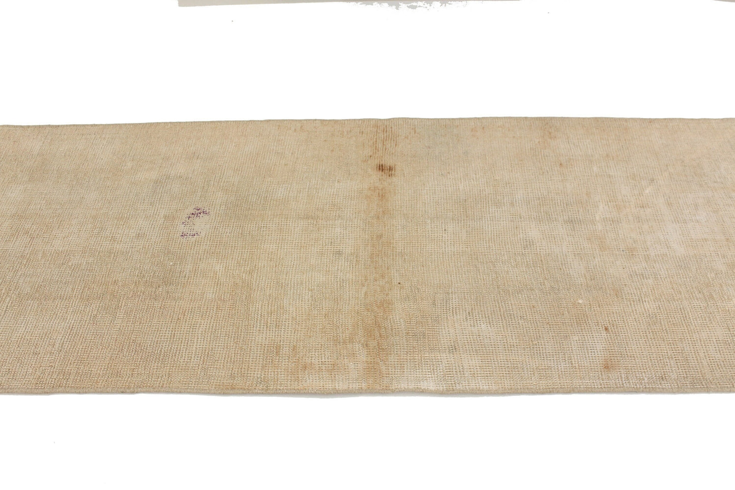 3x11 Beige Wool Runner Rug, Oushak Runner, Vintage Runner ,Turkish Runner, Worn Runner Rug, Kitchen Rug, Hallway Rug, Farmhouse Decor, 4540