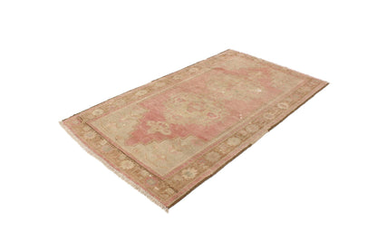 3x6 Rug, Pink Oushak Rug, Vintage Rug, Turkish Rug , Bohemian Decor, Carpet Rug, Nursery rug, Eclectic decor ,Wool Rug, 6186