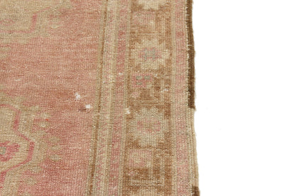 3x6 Rug, Pink Oushak Rug, Vintage Rug, Turkish Rug , Bohemian Decor, Carpet Rug, Nursery rug, Eclectic decor ,Wool Rug, 6186