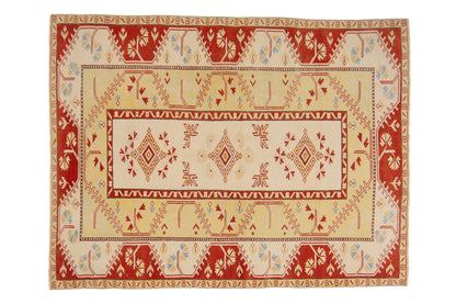 Neutral Oushak Rug, Pale Turkish Rug,  Area Carpet Rug ,4x6 TURKİSH RUG, Small Room Rug, Coastal Decor, Bedroom Rug ,Red, Yellow,Rug4405