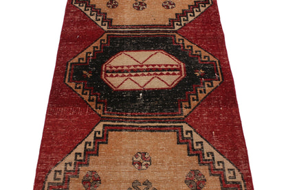 Rug Runner Red, 3x13 ,Turkish Runner Rug ,Vintage Runner Oushak, Turkish Carpet Runner, Corridor Rug ,Runner Rug, Kitchen rug, 4791