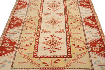 Neutral Oushak Rug, Pale Turkish Rug,  Area Carpet Rug ,4x6 TURKİSH RUG, Small Room Rug, Coastal Decor, Bedroom Rug ,Red, Yellow,Rug4405