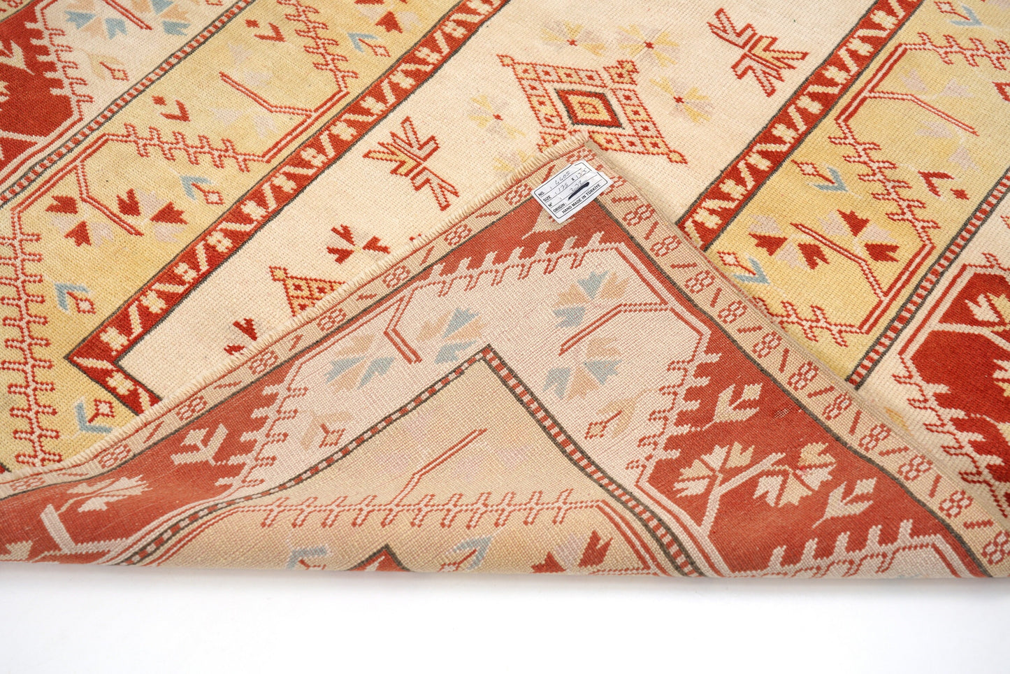 Neutral Oushak Rug, Pale Turkish Rug,  Area Carpet Rug ,4x6 TURKİSH RUG, Small Room Rug, Coastal Decor, Bedroom Rug ,Red, Yellow,Rug4405