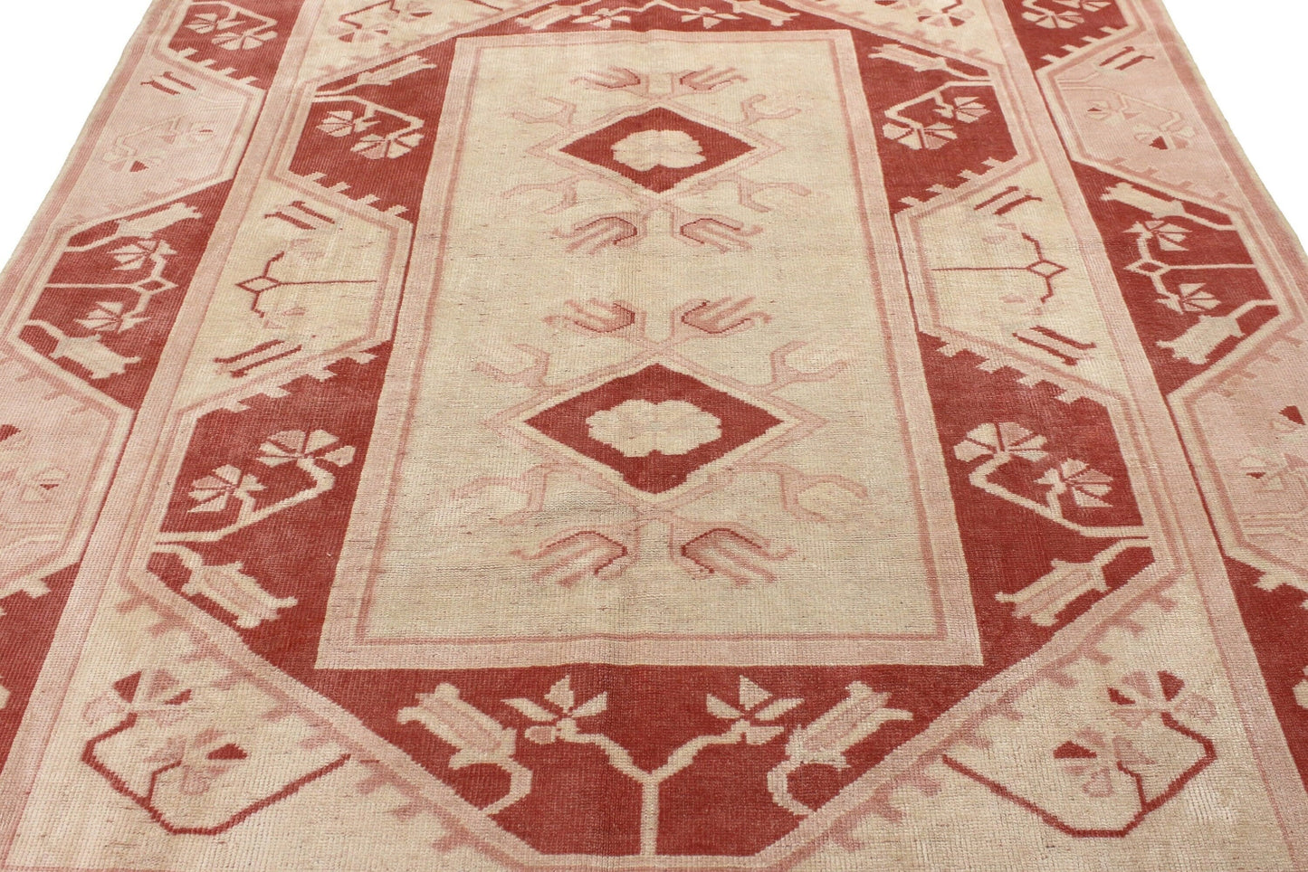 6x8 Beige Red Turkish Rug, Bohemian Rug, Area Rug, Carpet Rug ,Vintage Rug, Oushak Rug ,Livingroom Rug, Home Decor, Boho Decor, 6376