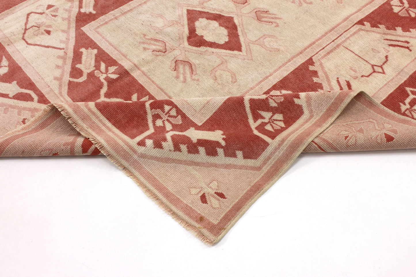 6x8 Beige Red Turkish Rug, Bohemian Rug, Area Rug, Carpet Rug ,Vintage Rug, Oushak Rug ,Livingroom Rug, Home Decor, Boho Decor, 6376