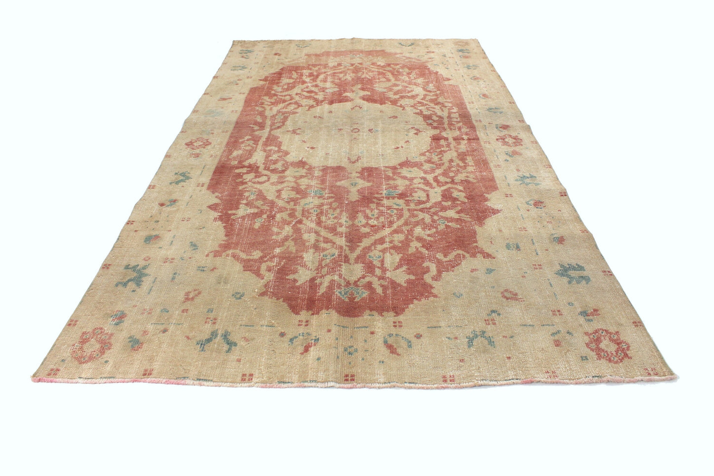 5x9 Muted Pink Turkish Rug, Area Rug 6x9, Pastel Oushak Carpet Rug, Handmade Rug Pink, TURKİSH RUG 6x9, Anatolia rug, 4076