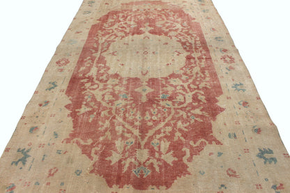 5x9 Muted Pink Turkish Rug, Area Rug 6x9, Pastel Oushak Carpet Rug, Handmade Rug Pink, TURKİSH RUG 6x9, Anatolia rug, 4076