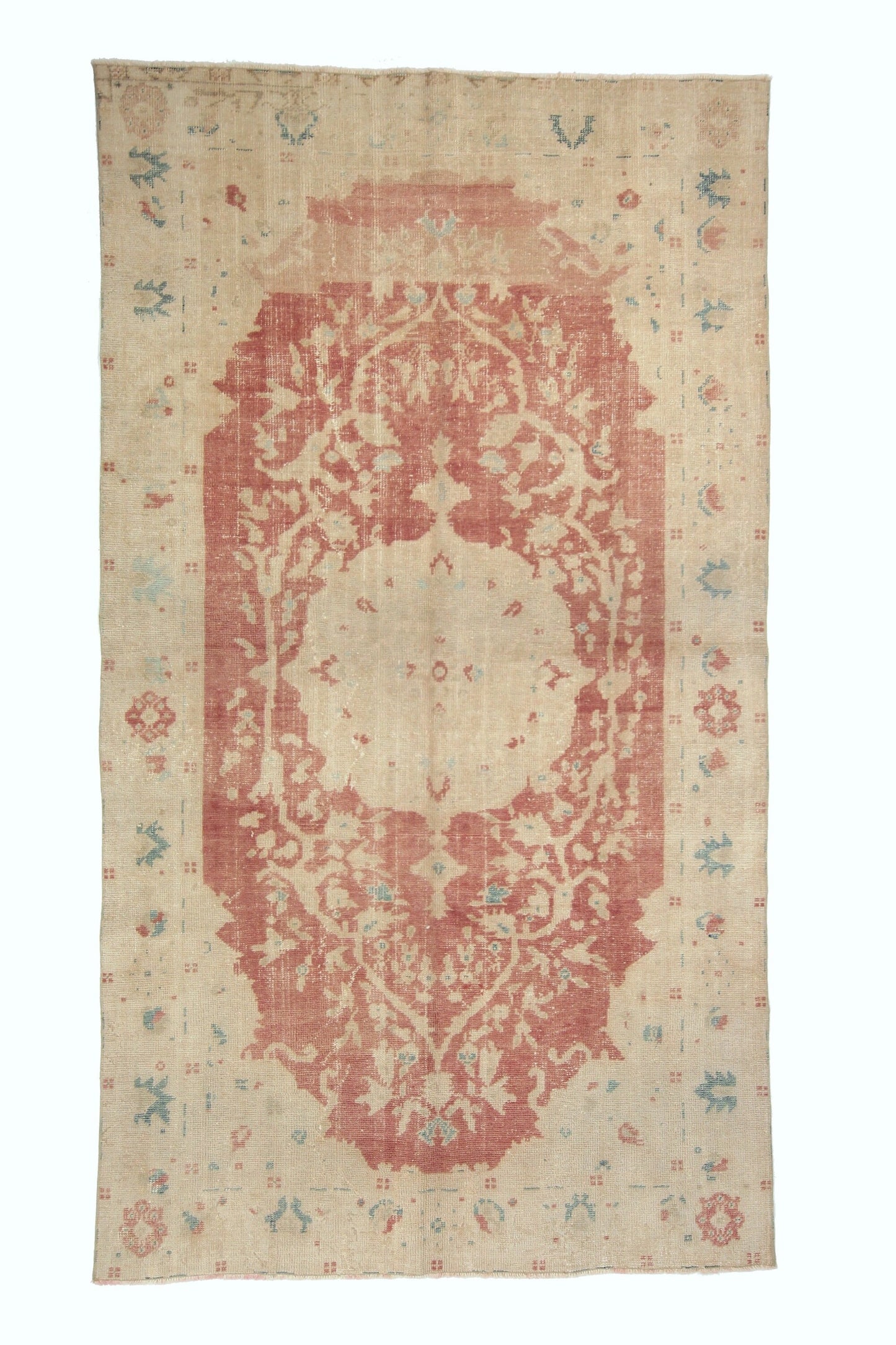 5x9 Muted Pink Turkish Rug, Area Rug 6x9, Pastel Oushak Carpet Rug, Handmade Rug Pink, TURKİSH RUG 6x9, Anatolia rug, 4076