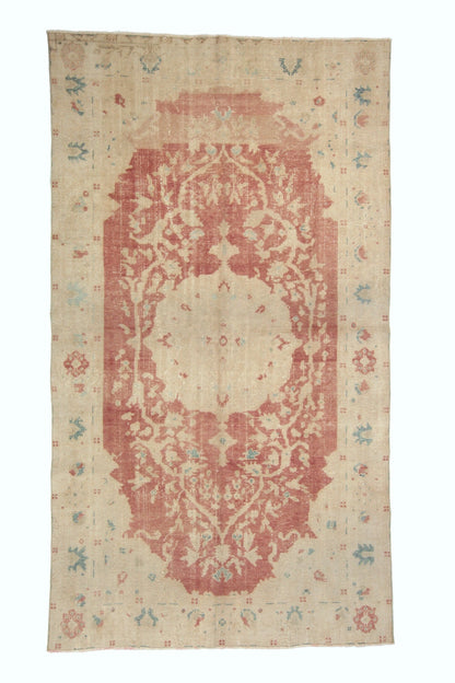 5x9 Muted Pink Turkish Rug, Area Rug 6x9, Pastel Oushak Carpet Rug, Handmade Rug Pink, TURKİSH RUG 6x9, Anatolia rug, 4076