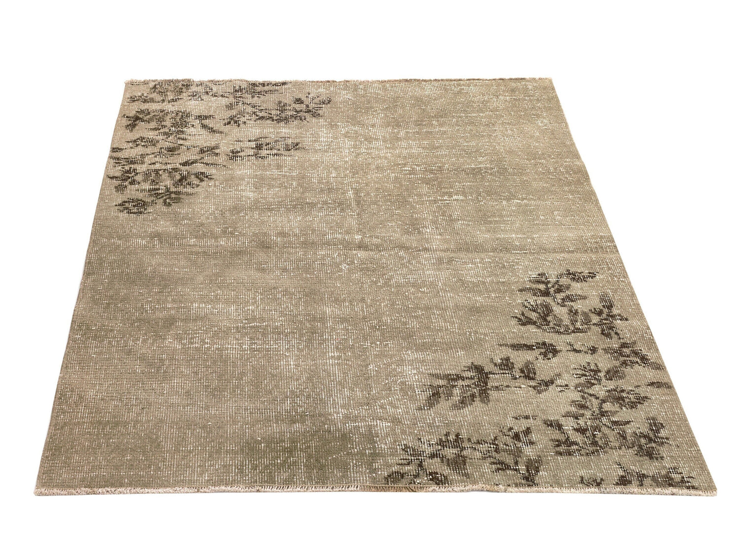 Turkish Oushak Vintage Rug, Anatolia Old Handmade Rug, Carpet rug, Area rug, 4x5 Rug, Rustic decor, Office rug, Kid room rug, Vintage, 9607