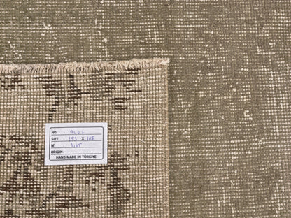 Turkish Oushak Vintage Rug, Anatolia Old Handmade Rug, Carpet rug, Area rug, 4x5 Rug, Rustic decor, Office rug, Kid room rug, Vintage, 9607