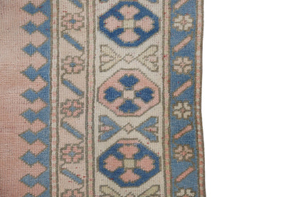 Pink Blue Turkish rug, Oushak rug 6x8, Vintage rug 6x8, Eclectic decor, Nursery rug, Carpet rug ,Faded rug, Pastel rug, Boho decor, 8034