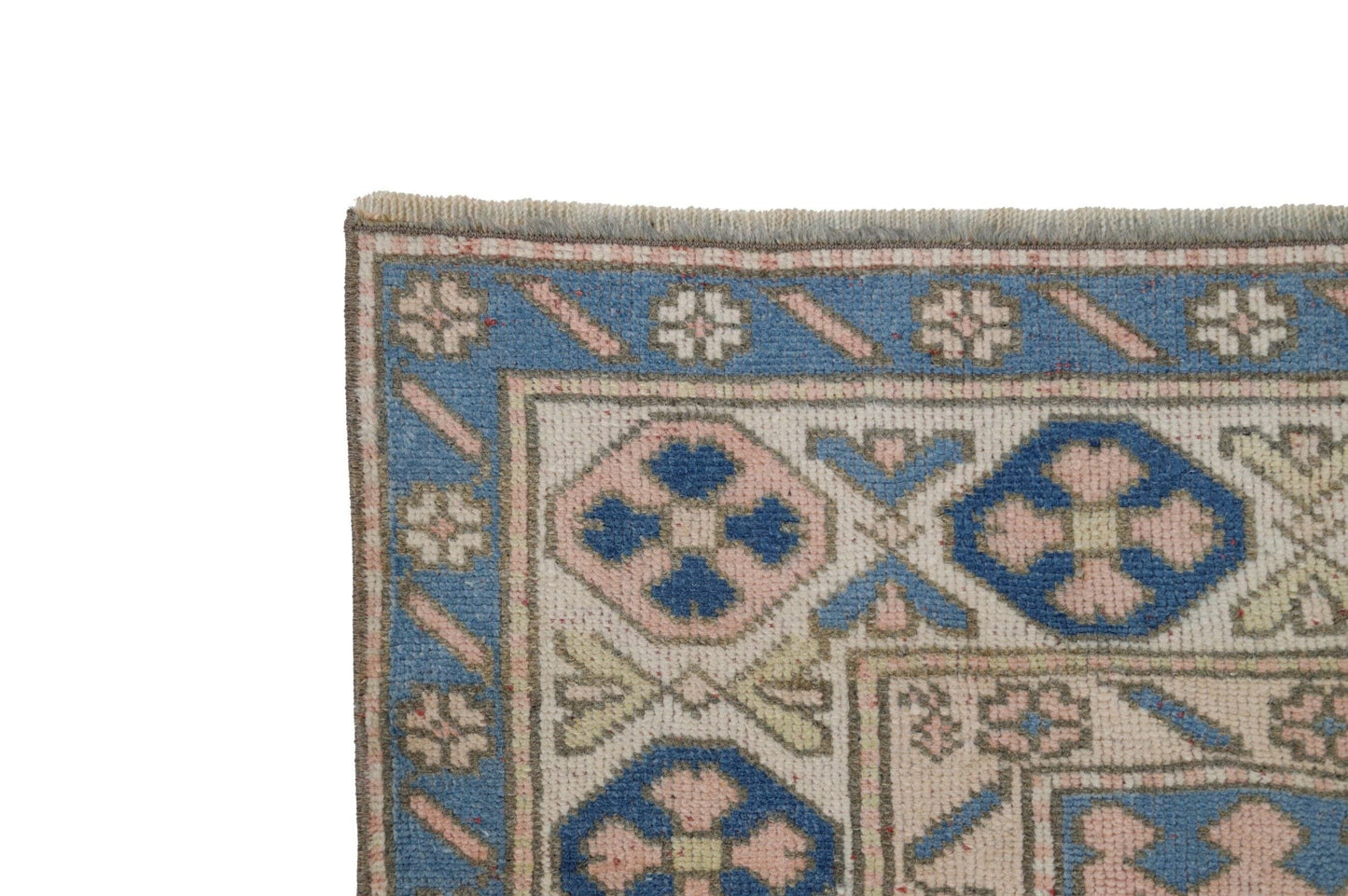 Pink Blue Turkish rug, Oushak rug 6x8, Vintage rug 6x8, Eclectic decor, Nursery rug, Carpet rug ,Faded rug, Pastel rug, Boho decor, 8034