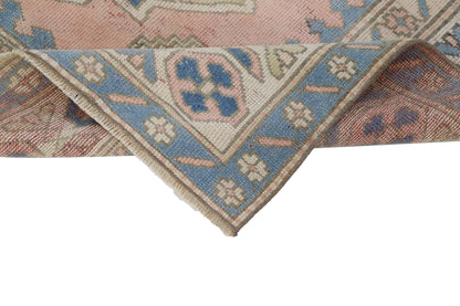 Pink Blue Turkish rug, Oushak rug 6x8, Vintage rug 6x8, Eclectic decor, Nursery rug, Carpet rug ,Faded rug, Pastel rug, Boho decor, 8034