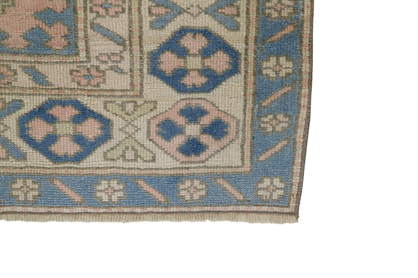 Pink Blue Turkish rug, Oushak rug 6x8, Vintage rug 6x8, Eclectic decor, Nursery rug, Carpet rug ,Faded rug, Pastel rug, Boho decor, 8034