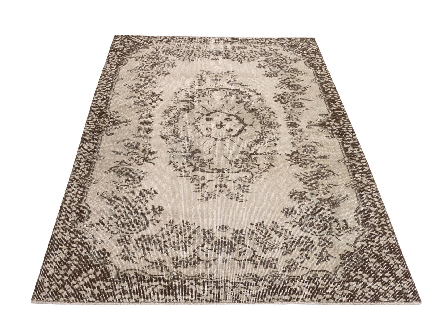 Beige Vintage Rug , 4x7 Area Rug, Oushak Rug, Turkish Rug 4x7 , Anatolian Rug , Old Rug, Handmade Rug , Ethnic Rug , Antique Rug , 9588