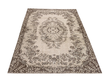 Beige Vintage Rug , 4x7 Area Rug, Oushak Rug, Turkish Rug 4x7 , Anatolian Rug , Old Rug, Handmade Rug , Ethnic Rug , Antique Rug , 9588