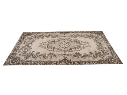 Beige Vintage Rug , 4x7 Area Rug, Oushak Rug, Turkish Rug 4x7 , Anatolian Rug , Old Rug, Handmade Rug , Ethnic Rug , Antique Rug , 9588