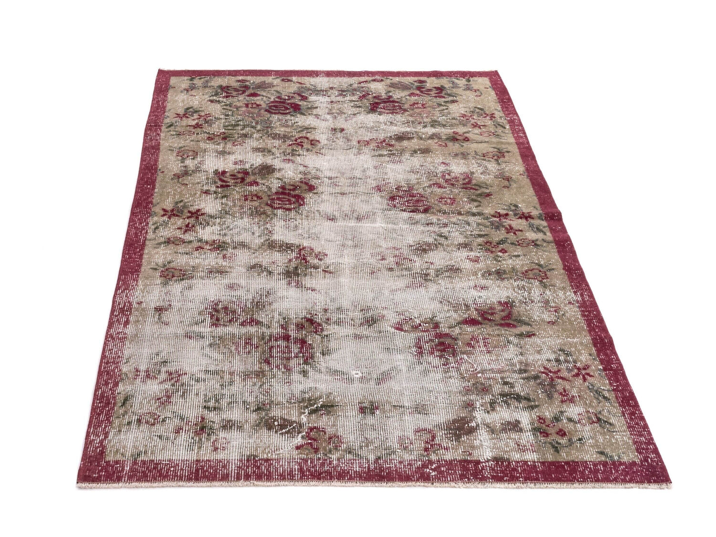 Faded Oushak Turkish Rug , Vintage Anatolia Rug , 4x6 Rug, Area Carpet Rug, Bohemian rug, Bedroom rug, Handmade Rug, , 9589