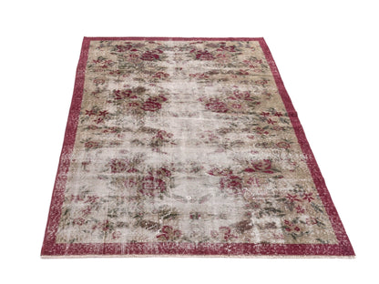 Faded Oushak Turkish Rug , Vintage Anatolia Rug , 4x6 Rug, Area Carpet Rug, Bohemian rug, Bedroom rug, Handmade Rug, , 9589