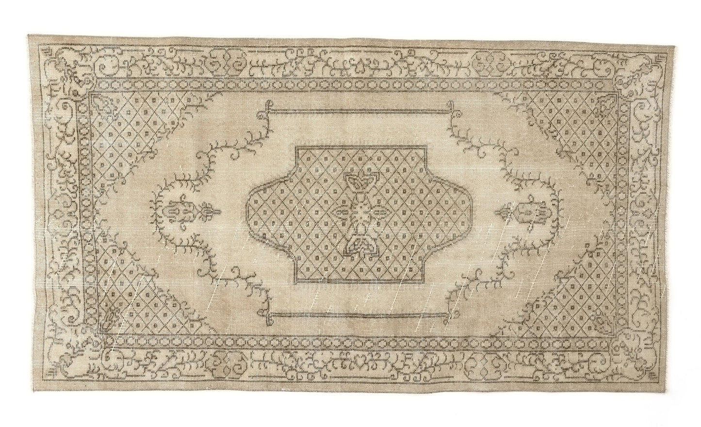 Oushak Rug, Vintage Rug, Faded Rug, Area Rug, Muted Oushak Rug, Beige Carpet rug, Small Turkish Rug 4x7, Handmade Wool Rug, Turkey rug, 9640