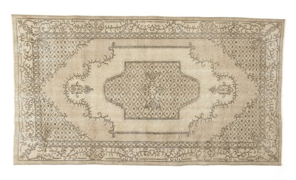 Oushak Rug, Vintage Rug, Faded Rug, Area Rug, Muted Oushak Rug, Beige Carpet rug, Small Turkish Rug 4x7, Handmade Wool Rug, Turkey rug, 9640