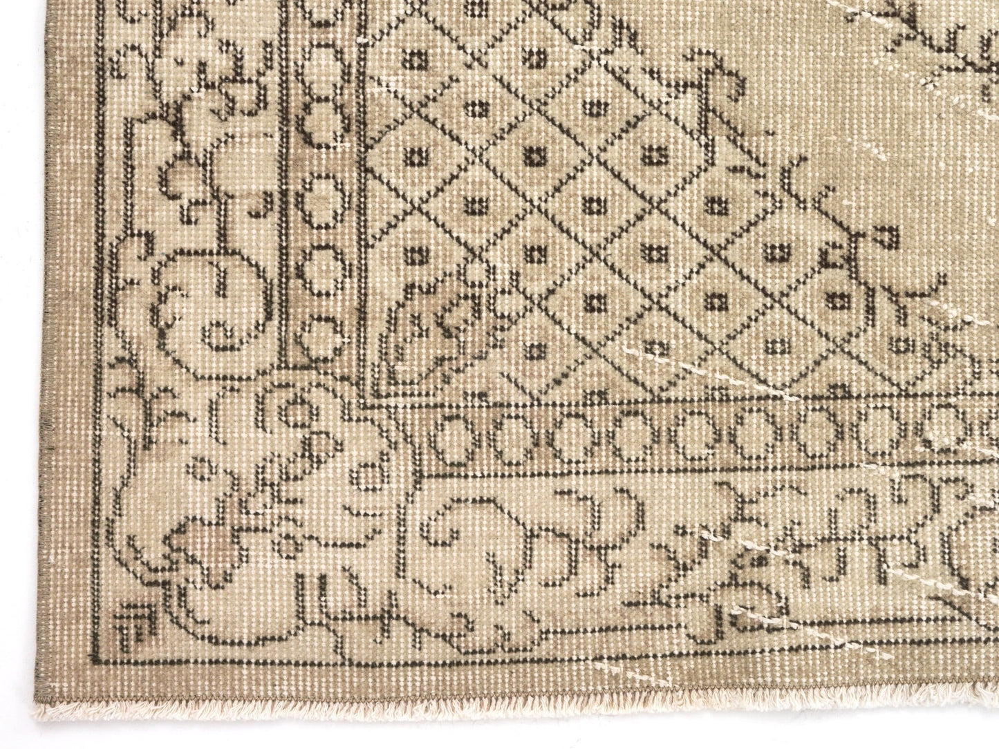 Oushak Rug, Vintage Rug, Faded Rug, Area Rug, Muted Oushak Rug, Beige Carpet rug, Small Turkish Rug 4x7, Handmade Wool Rug, Turkey rug, 9640