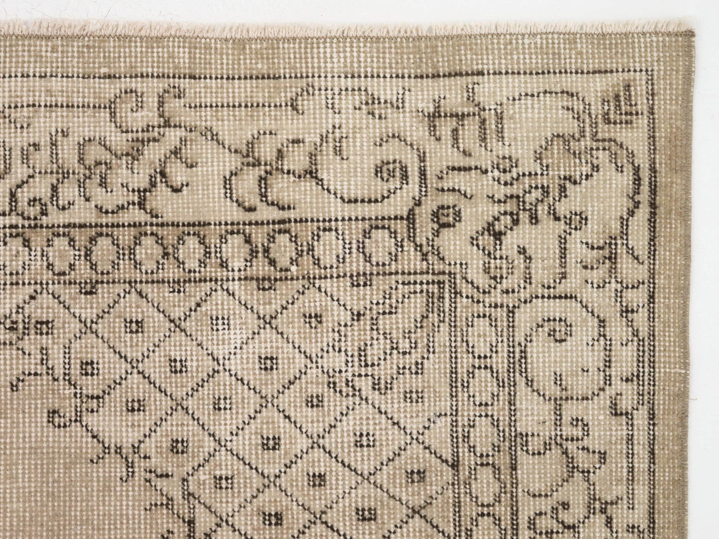 Oushak Rug, Vintage Rug, Faded Rug, Area Rug, Muted Oushak Rug, Beige Carpet rug, Small Turkish Rug 4x7, Handmade Wool Rug, Turkey rug, 9640