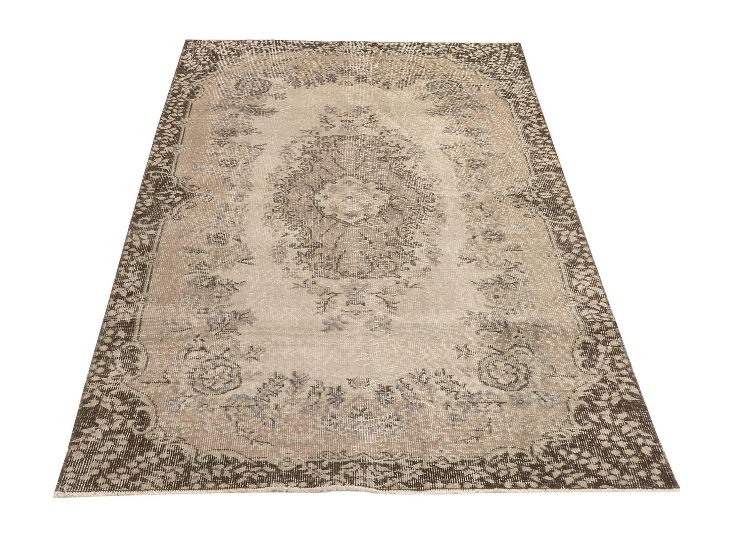 Muted Oushak Rug, Vintage Rug, Handmade rug, One of a kind Turkish rug, Rug 4x7, Anatolia Rug,Faded rug,Wool rug,Bedroom rug,Office rug,9648