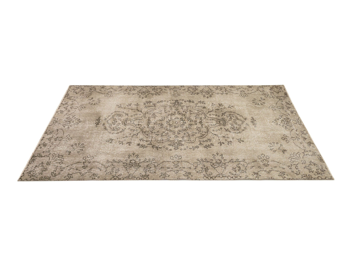 Turkish Rug Beige 4x7, Oushak Rug, Vintage Rug Handmade, Eclectic decor, Dining Room rug, Area rug 4x7, Carpet Rug, One of a kind rug, 9655
