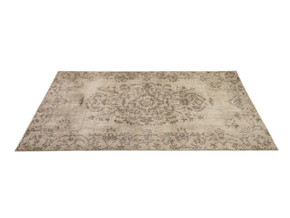 Turkish Rug Beige 4x7, Oushak Rug, Vintage Rug Handmade, Eclectic decor, Dining Room rug, Area rug 4x7, Carpet Rug, One of a kind rug, 9655