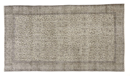 4x7 Beige Anatolia Oushak Rug, Neutral Turkish rug, Vintage Area Carpet rug, Handmade Wool Floral rug, Bedroom rug, Farmhouse decor, 9660