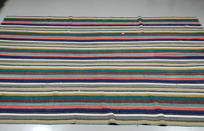 Rainbow Color Striped Rag Kilim rug, 6x10 Turkish Vintage Kilim Rug, Boho Area Chaput Kilim rug,Eclectic Decorative Rug,2651