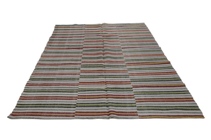 Boho Handmade Fine Kilim rug, Turkish Vintage Kilim rug, 6x10 Kilim rug ,İndoor One of a kind Rug,  Luxury rug, Eclectic, Nursery, 7049