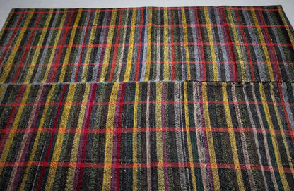 Plaid Eclectic Rug Kilim, Area Boho Bedroom Kilim rug, Turkish Vintage Kilim Rug, Turkey rug, Colorful Handmade ,Kilim rug, 134