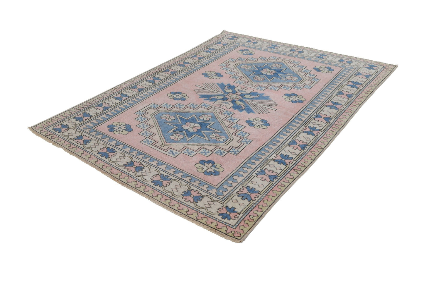 Geometric Turkish rug, Oushak rug, Vintage rug, Boho rug, Handmade rug, Area rug, Carpet rug, 6x8 Turkish rug,Eclectic rug,Nursery rug, 7285