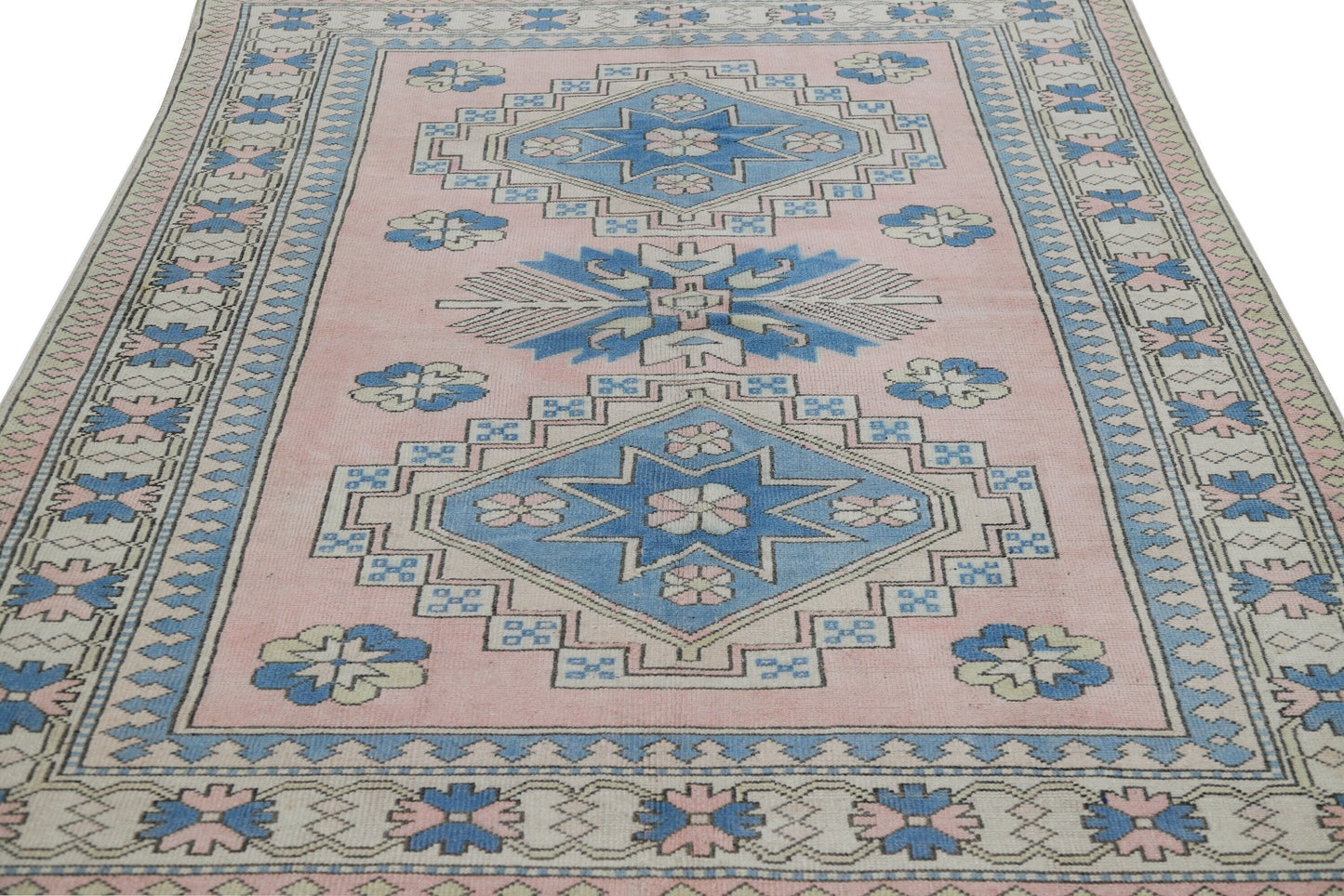 Geometric Turkish rug, Oushak rug, Vintage rug, Boho rug, Handmade rug, Area rug, Carpet rug, 6x8 Turkish rug,Eclectic rug,Nursery rug, 7285