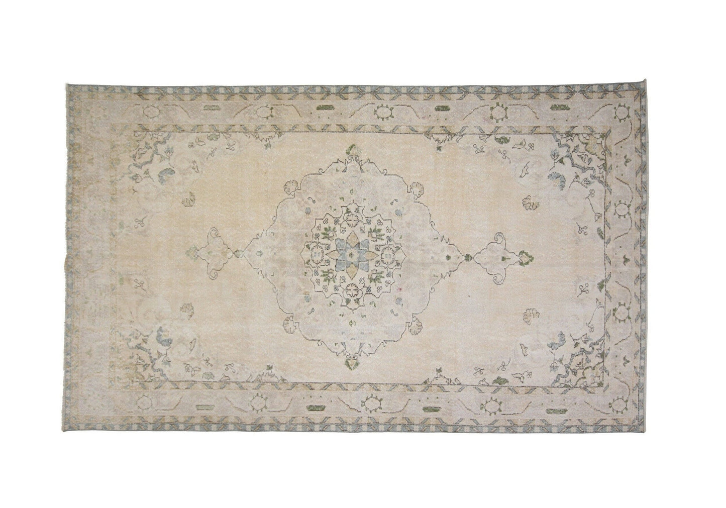 Beige Carpet rug, 6x10 Turkish Rug, 6x10 Oushak rug, Vintage rug,Living room rug, Eclectic decor, Area rug, Handmade Rug, Faded rug, 7239