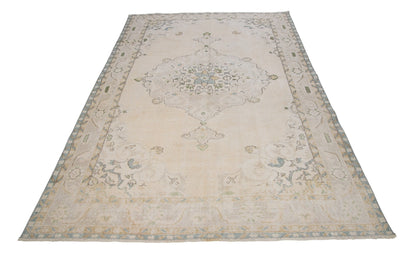 Beige Carpet rug, 6x10 Turkish Rug, 6x10 Oushak rug, Vintage rug,Living room rug, Eclectic decor, Area rug, Handmade Rug, Faded rug, 7239