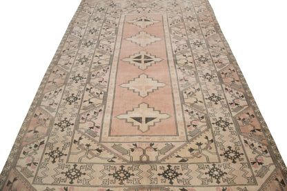 Faded Oushak rug, Turkish rug, Vintage rug 6x10, Geometric rug, Handmade Turkey rug, One of a kind rug ,Neutral Turkish rug, 7841
